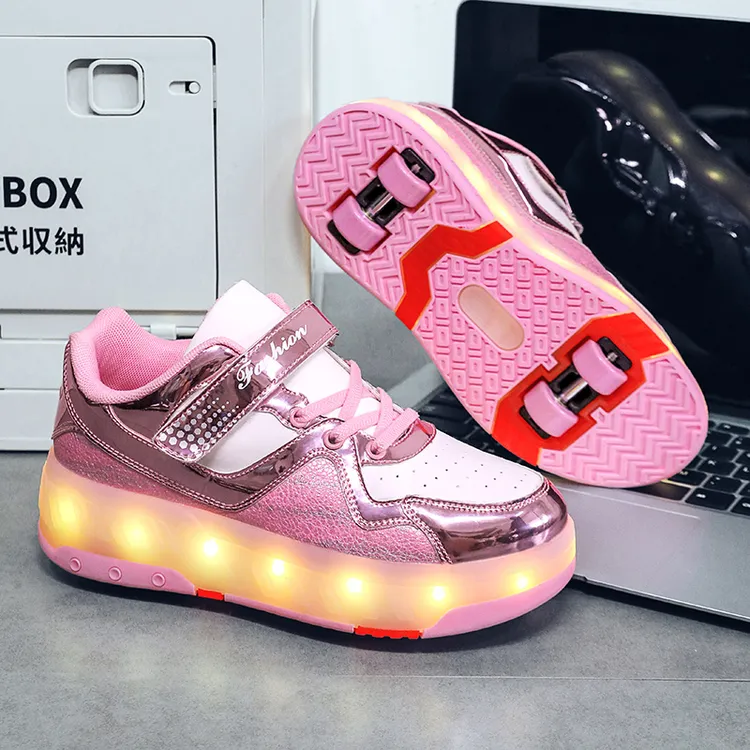 溜冰鞋四轮变形鞋双排轮轮子鞋轮滑鞋儿童暴走鞋