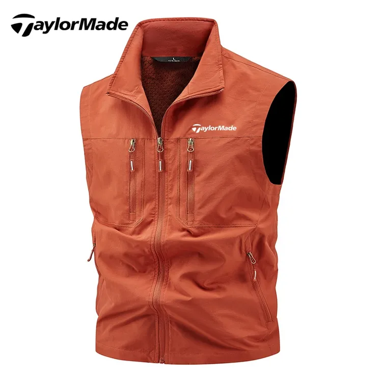 Taylormade泰勒梅春秋马甲高尔夫男宽松背心户外拉链外套春秋坎肩