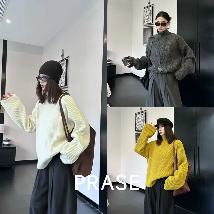 PRASE·噜【山雾漫漫】高级感软糯慵懒针织高领套头毛衣PR510B28