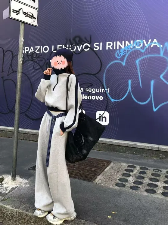 2025秋季新款美式炸街时尚套装女潮流卫衣弯刀百搭宽松垂感休闲裤