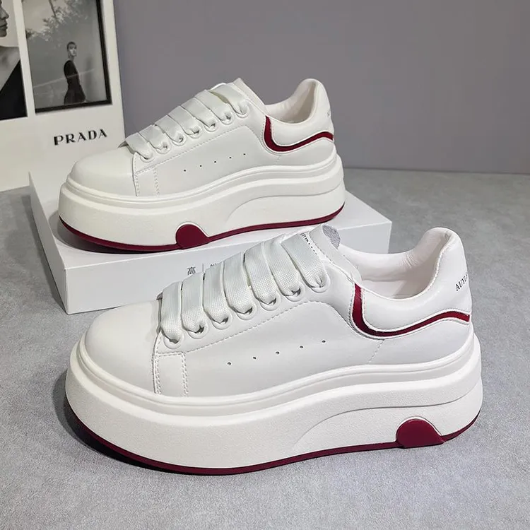 正品小白鞋女2025春季新款小个子厚底增高时尚百搭轻便运动休闲鞋