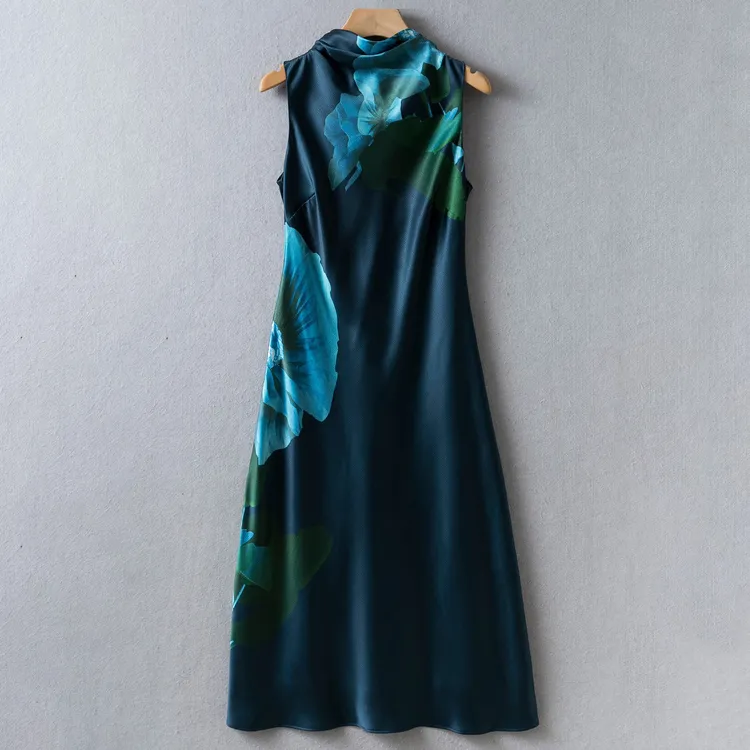 新中式印花优雅气质修身连衣裙