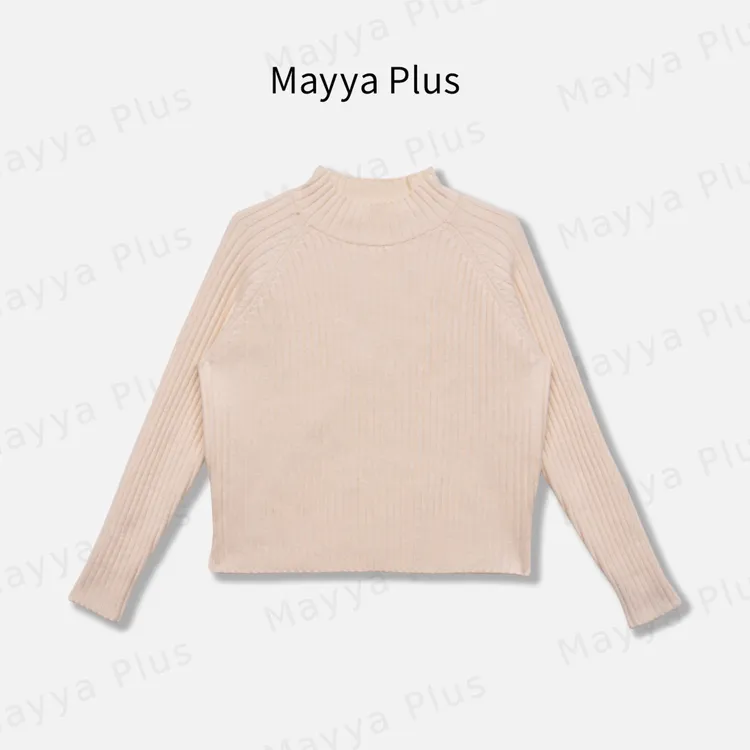 【冬意】Mayya Plus麦芽定制秋冬韩版立领百搭显瘦针织毛衣32546832