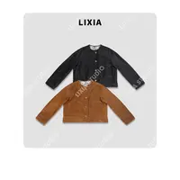 LIXIA【佩斯双境】INS风极简风设计感双面穿皮衣-D9758