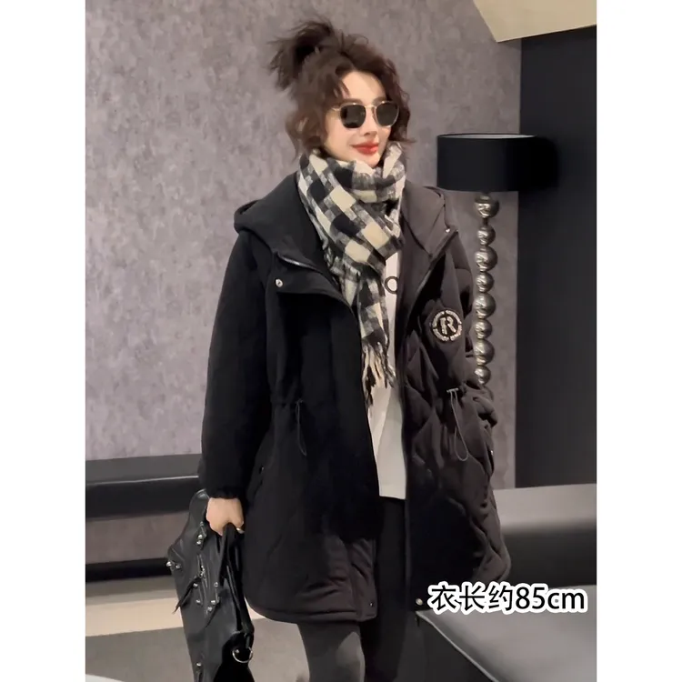 【胡小肥】12气质款棉服大码宽松3071冬季新款加厚保暖时尚百搭连帽