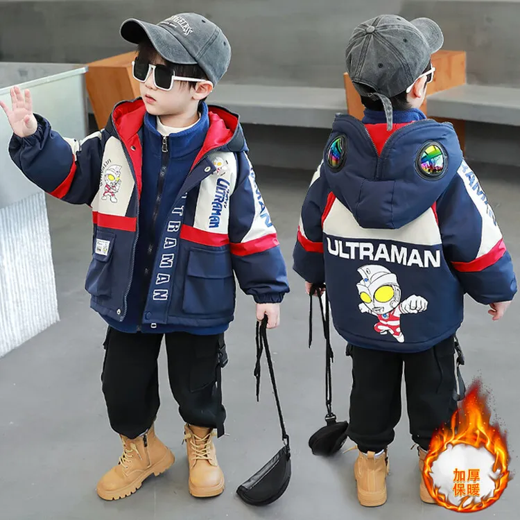 男童秋冬装夹棉三合一外套冬季儿童帅气冲锋衣两件套中小童上衣