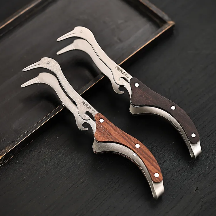 茶道茶夹子家用泡茶工具茶镊子防滑洗杯夹茶杯夹茶具配件钛铜木款