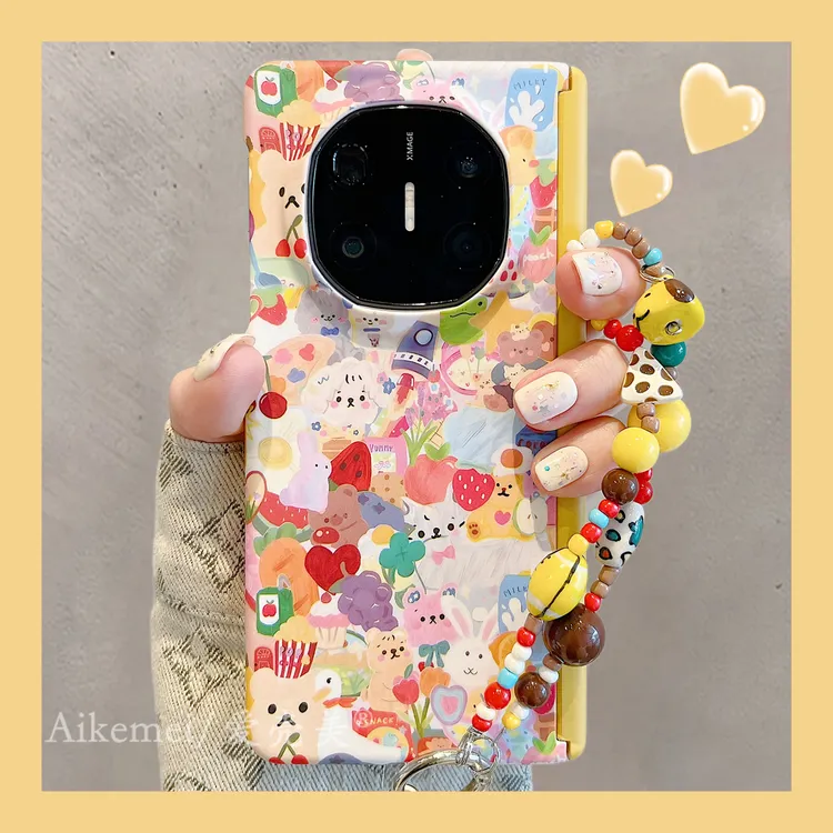 适用华为mateX6折叠屏手机壳MateX5典藏版彩色小动物X3双中轴保护