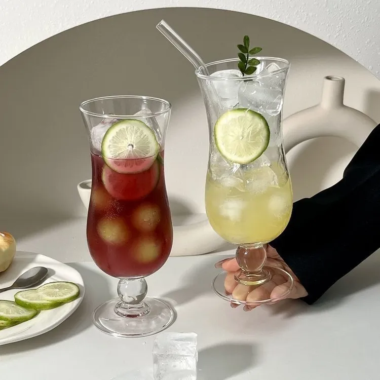 网红飓风杯酒吧果汁杯高脚冷饮奶茶牛奶杯莫吉托杯鸡尾酒杯玻璃杯