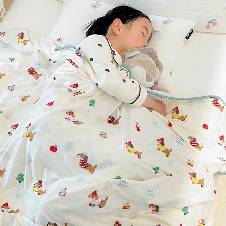 新生儿柔软薄毛毯儿童双层睡毯盖毯亲肤午睡毯幼儿园午睡夏凉被