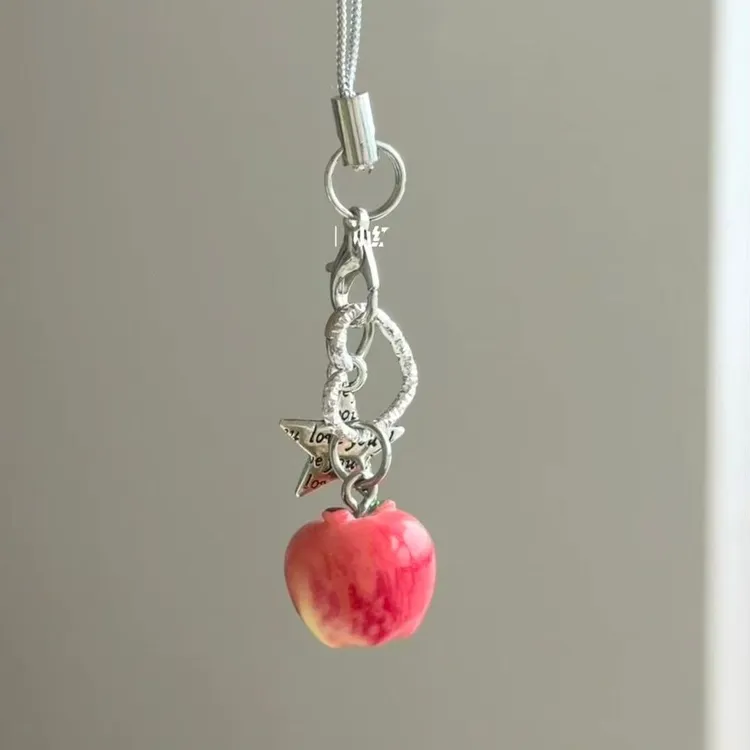 一颗小平果创意仿真苹果手机链背包书包挂件包包钥匙扣挂饰礼物女