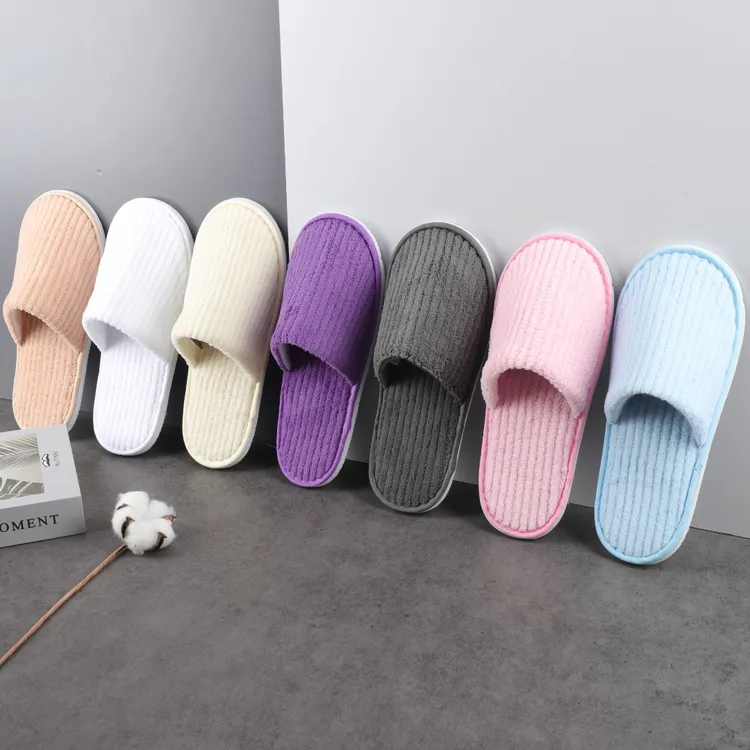 批发便携一次性拖鞋高档珊瑚绒居家室内拖鞋酒店宾馆旅行居家待客