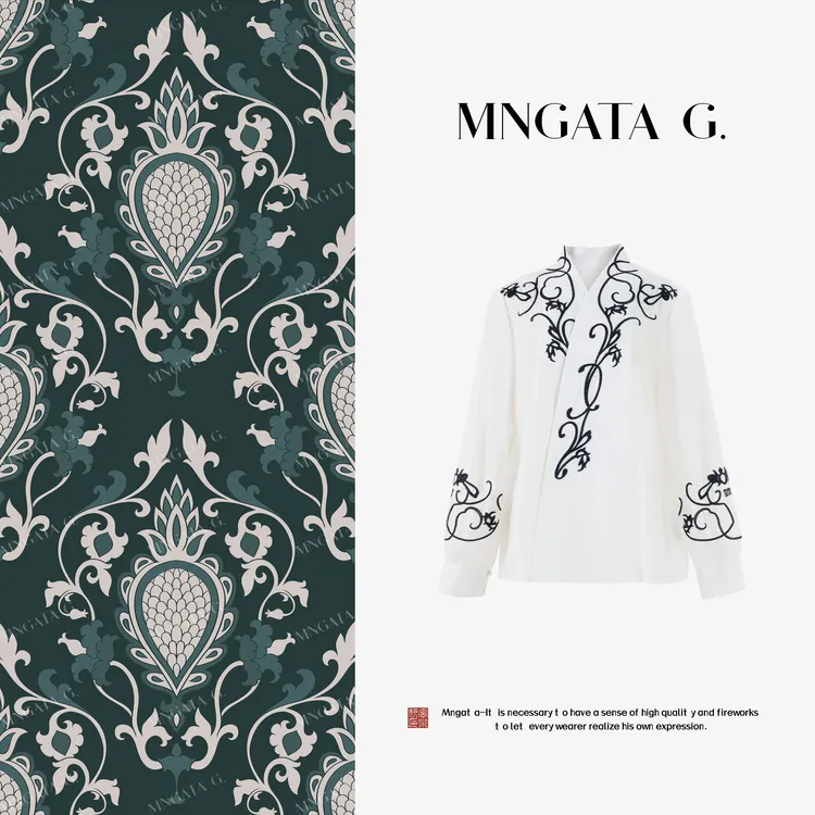 MNGATA G.宫小妍【刺绣·如玉】莱赛尔早秋新中式中国风上衣5052665