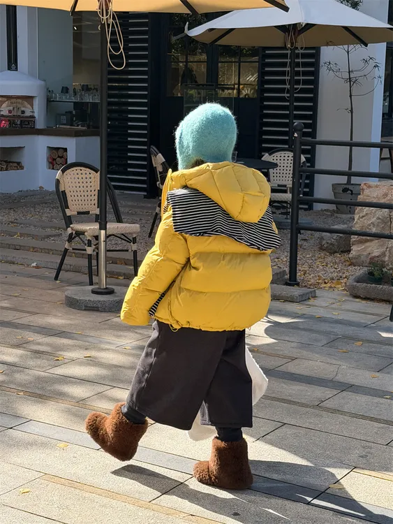 PPM.女童加厚羽绒服冬季新款儿童连帽面包羽绒服蓬松保暖防风潮