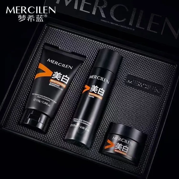 MERCILEN特护美白男士护肤套盒三件套(精华水+精华霜+洁面乳)