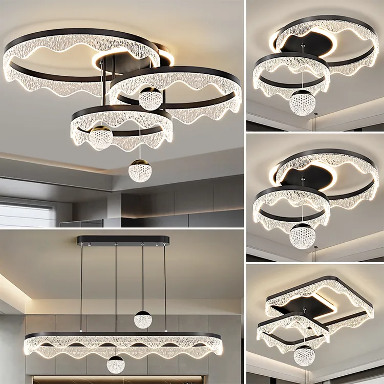 唯品多轻奢意式冰裂纹客厅吸顶创意大气家用房间主卧餐厅圆形全屋