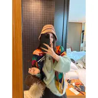 钱美西 100山羊绒口碑升级卷边拉绒柔感廓形针织毛衣圆领打底上衣