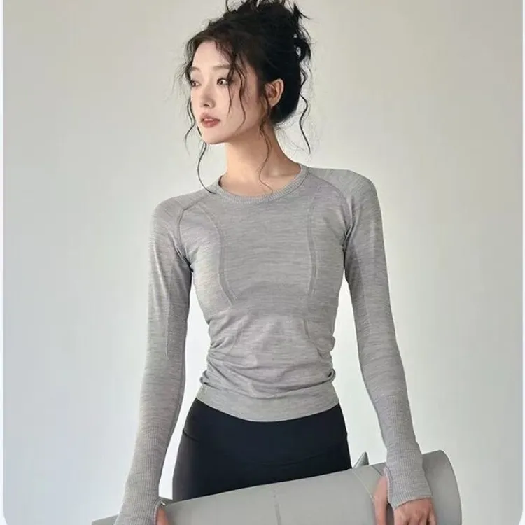 【11ssss健身穿搭】lulu新款长袖速干运动上衣普拉提秋冬瑜伽服跑步