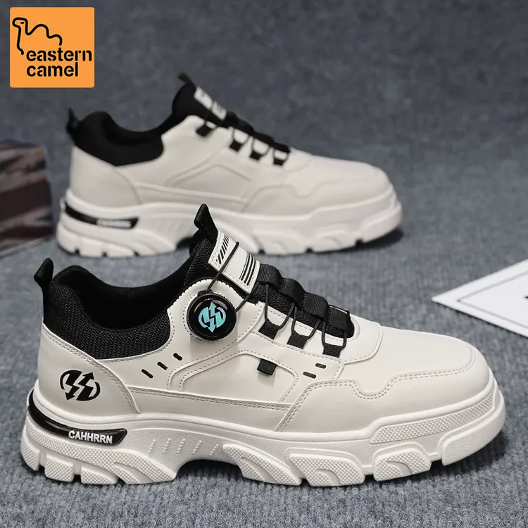 东方骆驼男鞋秋季2025年新款工装马丁靴皮面大码运动休闲小白潮鞋