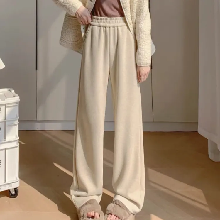 软乎乎糯糯窄版2025年秋季窄版裤女冬季宽松显瘦垂感好