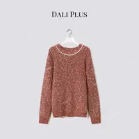 DALI PLUS“炫彩花纱链条香风毛衣”轻奢百搭针织-D5CH5293