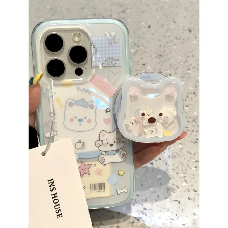 比耶西高地适用苹果16promax手机壳女华为oppovivo小米可爱支架