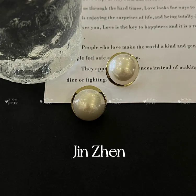 925银耳饰 925银针新款百搭法式时尚夸张珍珠轻奢耳饰