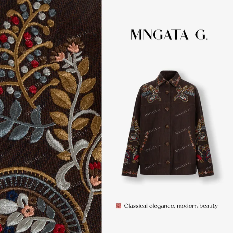 MNGATA G.宫小妍【棉·万花林】秋冬新中式中国风外套5090157