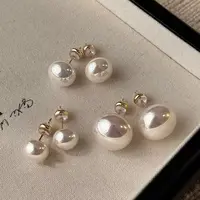 钛钢耳饰 【奈奈好物】仿珍珠耳环法式女简约温柔气质百搭少女923