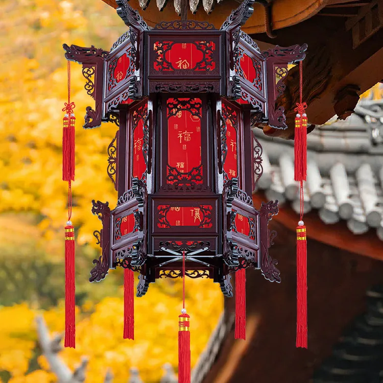 仿古实木户外景区装饰走马灯灯笼古风宫灯结婚中国风街道景区