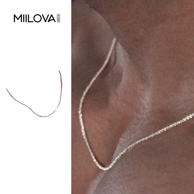 钛钢项链 波光粼粼项链锁骨链男士裸链蛇骨精致美式素链百搭小众