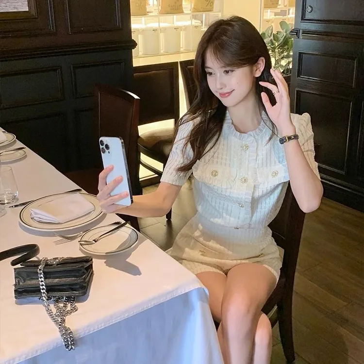 重工设计感两件套夏季法式小众开衫上衣短裤时尚显廋气质套装裤子