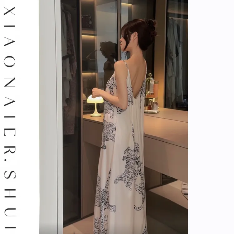 【月光雪豹】法式美背睡裙女收腰显瘦可外穿睡衣