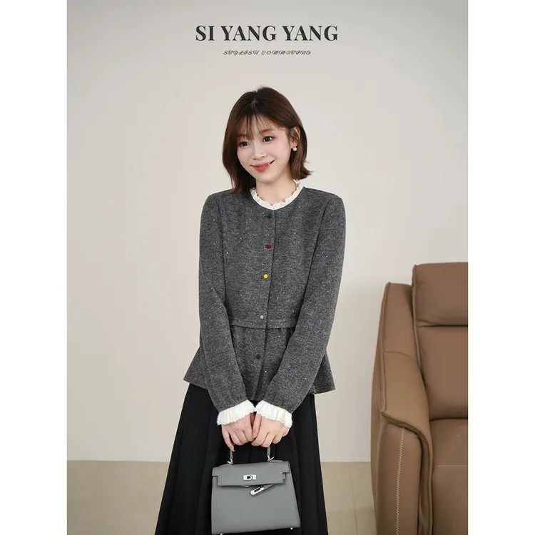 斯洋洋SIYANG女装冬季定制羊毛混纺保暖通勤减龄上衣SY510A096SYY