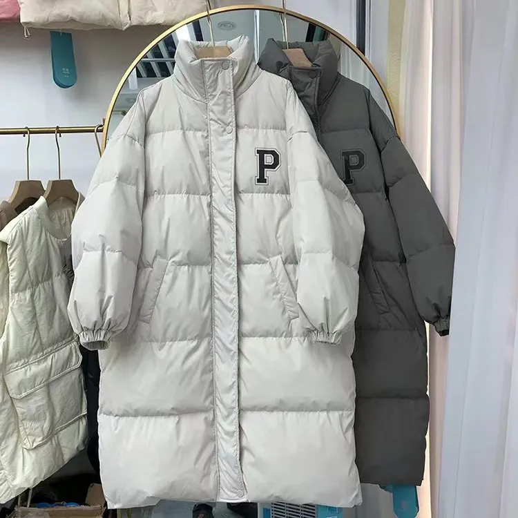 新款过膝情侣外套韩版冬季宽松ins2025中长款学院风加厚服