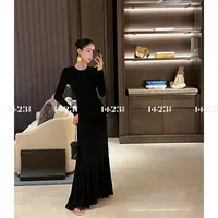 1423【暗夜星辰】镂空露背设计性感黑色显瘦性感魅力女装连衣裙