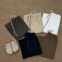 拼接阔腿休闲裤XN5589