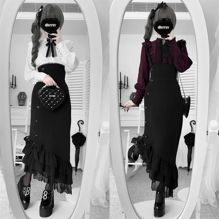 尾款11.1-11.16【心动恋曲】酒酿樱桃子 原创日系衬衫鱼尾裙套装