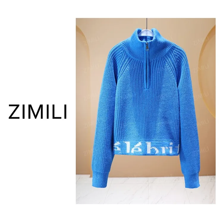 【亮哥女装】2025秋冬新品《云感系列》景泰蓝高领羊毛上衣10118-Q4
