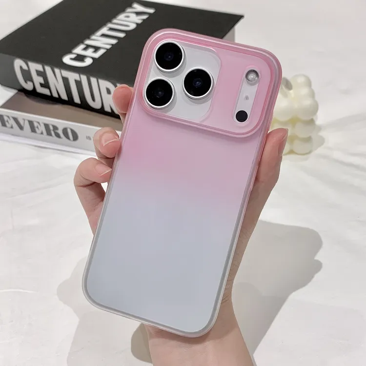 适用苹果17promax手机壳硬壳渐变简约个性肤感苹果16promax保护套