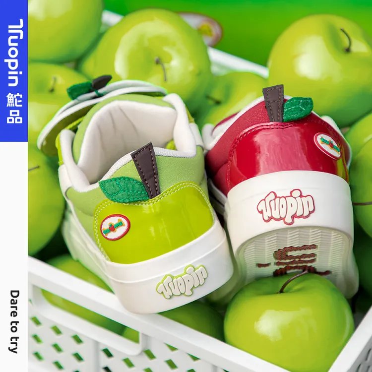 鮀品派派鞋2025春夏新款安可拉红苹果青苹果绿色女鞋百搭板鞋痛鞋