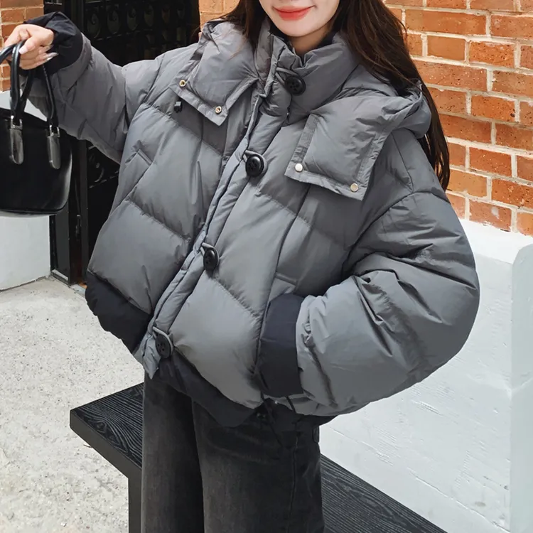 2025新款港风设计感宽松复古简约时尚棉服女时尚减龄衣服