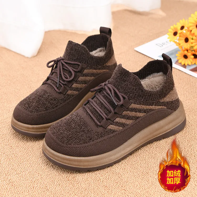 冬季新款老北京棉鞋加绒加厚保暖休闲短靴时尚洋气轻便舒适妈妈鞋