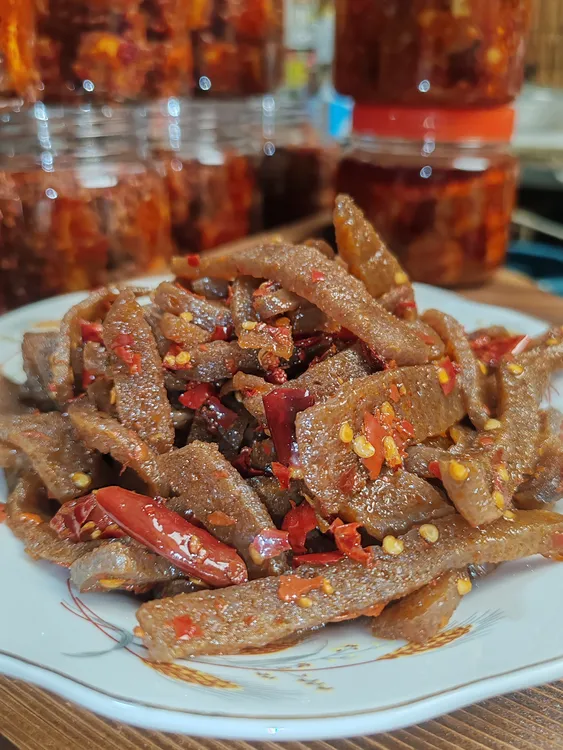 湘西龙山本地开瓶即食家乡菜现炒香辣手工魔芋豆腐1斤装（包邮）