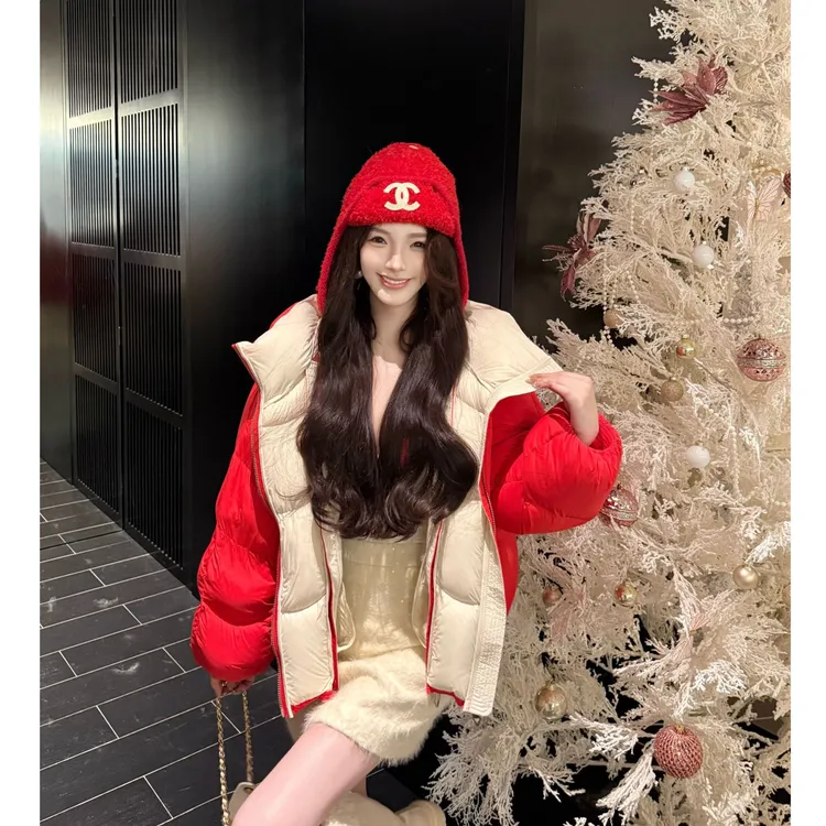 GUIDI GUDI【流水无声】秋冬极简风连帽休闲羽绒服外套/黄加蓝