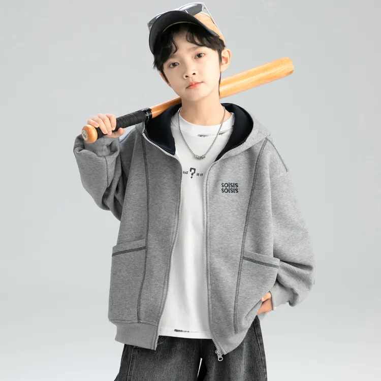 男童春秋冬款卫衣外套2025新款秋季上衣中大童儿童男孩秋装棒球服