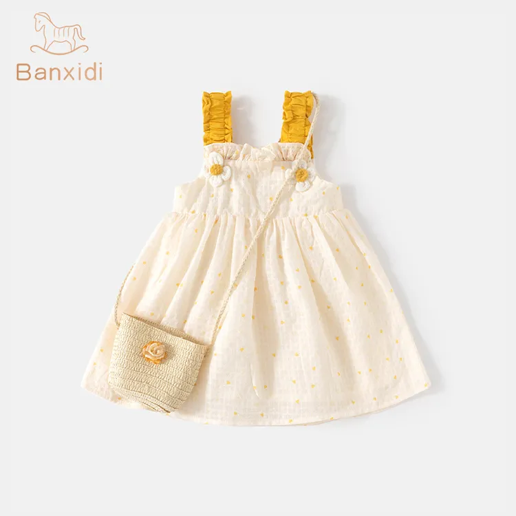 班喜迪女童连衣裙夏新款洋气儿童裙子小童吊带裙夏季女宝宝公主裙
