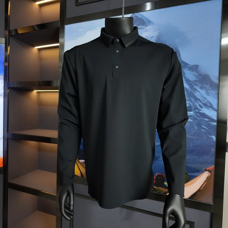 高货秋冬新款男士商务休闲Plol无痕压胶净版Plol衫长袖polo/12辉