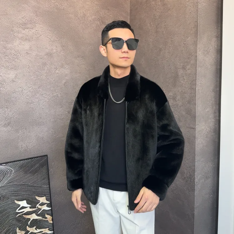 貂皮大衣A004宝嘉美棒球潮流男款冬季保暖大衣