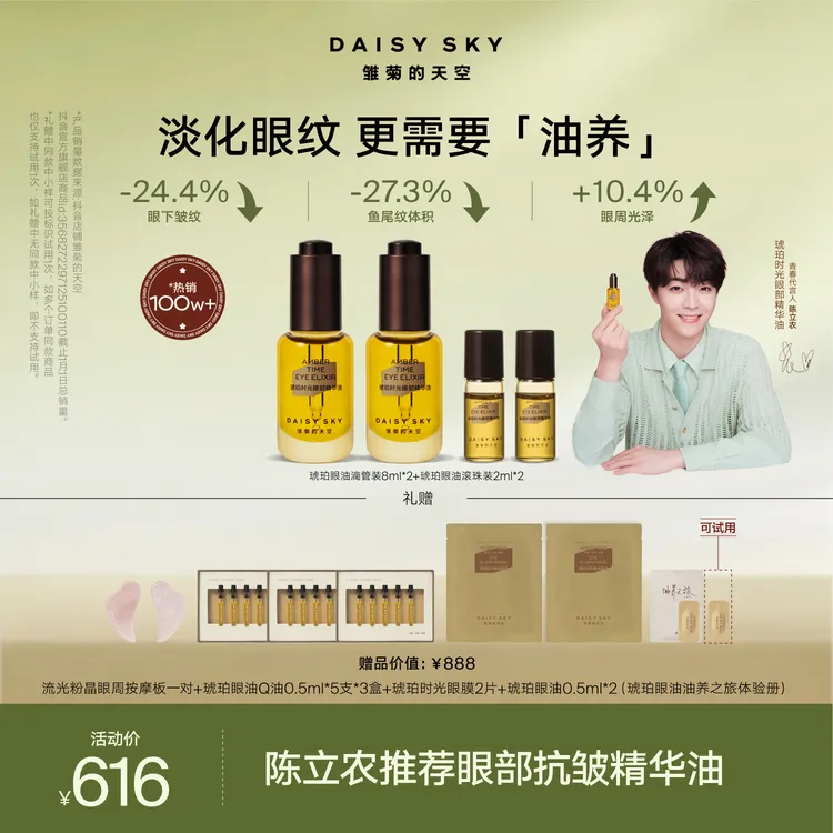 【618大促】雏菊的天空陈立农代言琥珀眼油紧致抗皱当归精油淡纹商品图